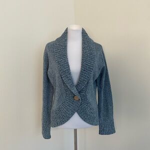 United States Sweaters Marled Blue Knit Cardigan Sweater